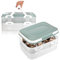 com-four® 2x Partycontainer mit je 2 Etagen und Hebeeinsatz - Kuchen-Transportbox - Lebensmittel-Frischebox - Kuchencontainer mit Tragegriffen - Muffinbehälter (2 Stück pastell blau-grün)