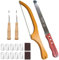 Serrated Bread Knife Bread Slicer for Sourdough with Wooden Handled Bow Shaped Bread Knife Slicer, Straight Knives, Scoring Blades for Slicing Sourdough Bagels Baguettes Cakes