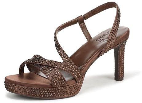 Naturalizer Women's Abby Heeled Sandal Chocolate Satin 12 M