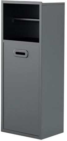 Armadietto portaoggetti in acciaio inox per bagno e bidone della spazzatura, non piastrella, per doccia, con cassetto per bagno moderno, grigio, 50 x 20 cm