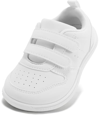 STQ Boys & Girls Toddler Fashion Trainers, Barefoot Shoes Kids, Wide Fit | Hook and Loop, Non-Slip Sneakers, School, Outdoor, Indoor, Infant & Baby First Walking, Child, Breathable, Lightweight, Soft