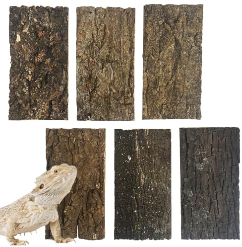 Apatal Reptile Cork Bark Bedding 6PCS Bearded Dragon Climbing Wall Mat