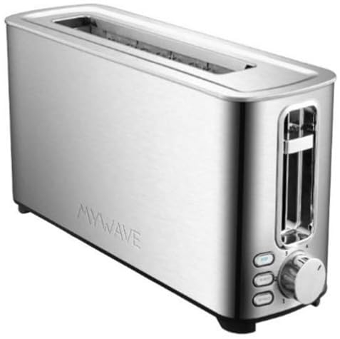 My Wave - Tostador Sencillo 1 Ranura - Para Todo Tipo de Pan y Bollería - Potencia 1050W - Temperatura Regulable y Capacidad para 2 Tostadas - Funciones de Recalentar, Descongelar y Detener