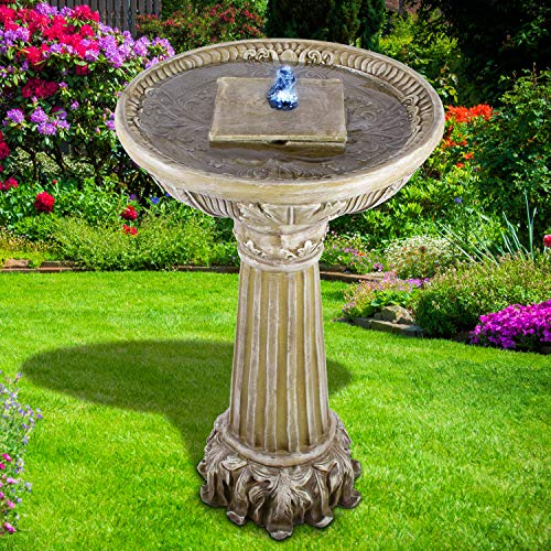 Gartenbrunnen Brunnen Zierbrunnen Zimmerbrunnen Springbrunnen Brunnen mit LED-Licht 230V Wasserfall Wasserspiel für Garten, Gartenteich, Terrasse, Balkon Sehr Dekorativ