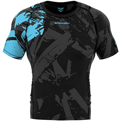 SMMASH Camicia A Compressione Camicia Funzionale Camicia Sportiva A Maniche Corte da Uomo Camicia da Running Camicia A Maniche Corte Tecnologia Second Skin