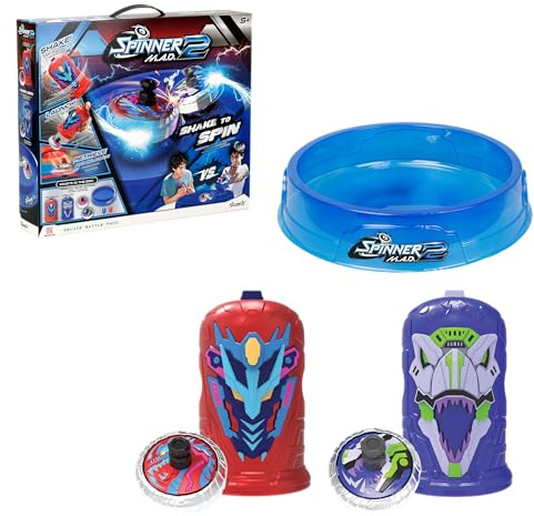 Silverlit - Spinner Mad 2 - Arène Deluxe avec 2 Toupies et 2 Shakers - A partir de 5 Ans