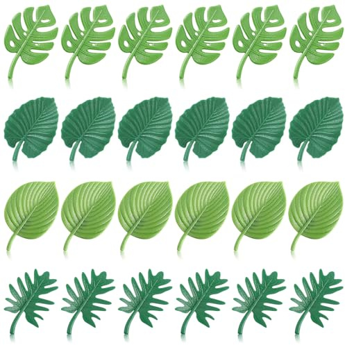 Suuwwn Calamite Frigorifero,24 Pcs Calamite Piccole con Foglie Tropicali,Calamite per Lavagna Magnetica