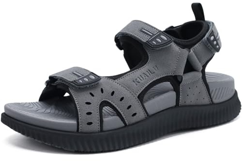 KuaiLu Sandales de Randonnée Hommes Confortable Orthopédique Récupération Trekking Sandals avec Soutien de Voûte Plantaire Extérieur Été Casual Plage Épais Coussin Sport Chaussures