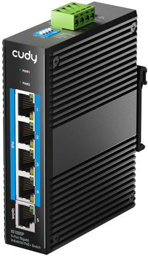 Cudy Switch PoE+ Industriale 5 Porte, 4+1, Guida DIN, -40~75C, IG1005P