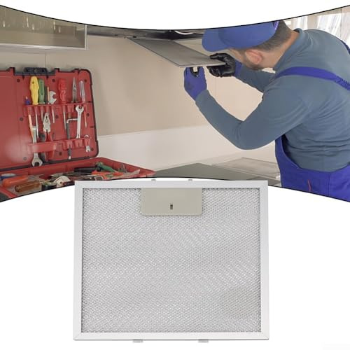 Lot de 4 filtres à graisse en métal argenté pour hotte aspirante de cuisine 210 x 250 x 9 mm