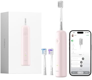 Laifen Wave Spazzolino elettrico, spazzolino elettrico sonico oscillante con 3 testine, spazzolino da viaggio magnetico ricaricabile impermeabile IPX7 (ABS Rosa)