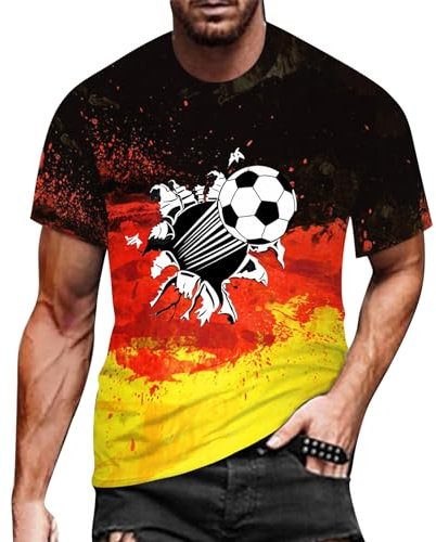 Deutschland Herren T-Shirt EM 2024 Fußball Trikot mit Nummer Tshirt Deutschland Fanartikel T-Shirts für Herren Kurzarm Rundhals Sommer, Trikot Deutschland em 2024 Fanartikel em 2024