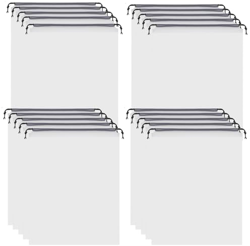 Schuhbeutel für Reisen, 30 x 40 cm, transparent, mit Kordelzug, wasserdicht, staubdicht, tragbar, mit Seil, für Damen und Herren, 20 Stück, farblos, 30*40cm, Schuhbeutel