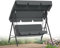 XMTECH Hollywoodschaukel 3-Sitzer mit verstellbarem Sonnendach & Kissen – Gartenschaukel mit stabilem Stahlrahmen, 200 kg belastbar – Schaukelbank für Garten, Terrasse & Balkon, 175 cm – Grau