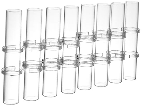 CONGARTENO Jarrones de Tubo de Vidrio Borosilicato Transparente para Decoración Hidropónica de Flores con Ganchos S y Cepillo para Arreglos Hogar