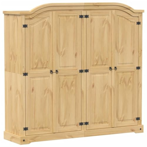 Emmtore Armario Corona Madera Maciza de Pino Marrón 194x52x186 cm,Armario ropero