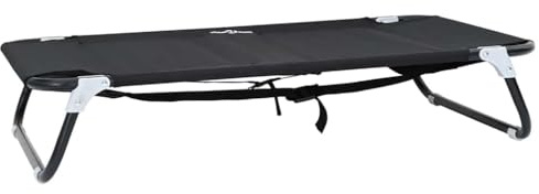Mhdvray Cuccia per cani rialzata 90 x 55 x 18 cm – Lettino pieghevole in acciaio e poliestere – Letto per animali portatile per interni ed esterni – Posto letto per cani nero