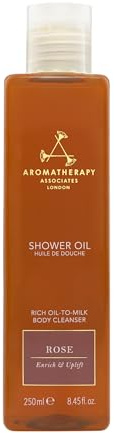 Aromatherapy Associates Bath and Shower Oil, Luxury Spa, Natural Bath, Bath Oil, Vegan, Cruelty Free, Environment Friendly (250 ml (Pack of 1), Rose,Geranium Shower Oil)