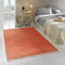 Flicken-Teppich 100% Baumwolle I Waschbarer Fleckerl mit Fransen I Esszimmer Küche Badezimmer Wohnzimmer Kinderzimmer | 160 x 230 cm Terracotta