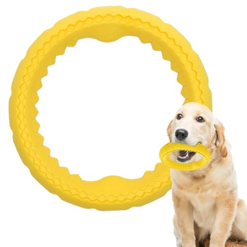 Anillo de masticar para perros – Anillo de masticar suave de TPR, herramientas de entrenamiento interactivas para masticar, dentición, morder, perseguir, juguetes para mascotas para aliviar