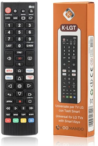 Koomando Telecomando universale per TV LG originale | Pronto all’uso senza programmazione | Compatibile con Smart TV e Standard | Tasti rapidi streaming | Sostituisce AKB74915305, AKB75675304 e altri