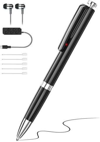 Enregistreur Vocal 64Go, Ponovo Dictaphone Enregistreur Vocal, 1536Kbps Enregistreur Audio avec Activation Vocale, Réduction de Bruit, Dictaphones Numériques pour Interviews Classes Réunions