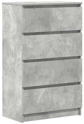 vidaXL Credenza Minimalista Elegante Moderna con 4 Cassetti Pratica Resistente Madia Armadietto Cassettiera Grigio Cemento 60x35x98,5 cm Multistrato