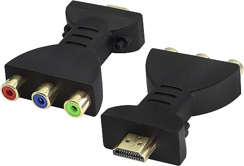 zdyCGTime 2 HDMI RCA Audio und Videoadapter, digitales 1080P 3 Wege Splitter Signal AV HDMI zu 3 RCA Audioadapter Schnittstellenkonverter, geeignet für PC, HDTV, DVD, Projektor usw.