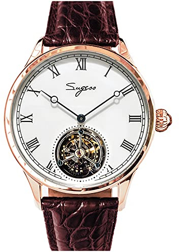 Esmalte esfera romana Tourbillon Master Gaviota ST8230 movimiento zafiro cristal reloj mecánico 1963 SU8230RGW