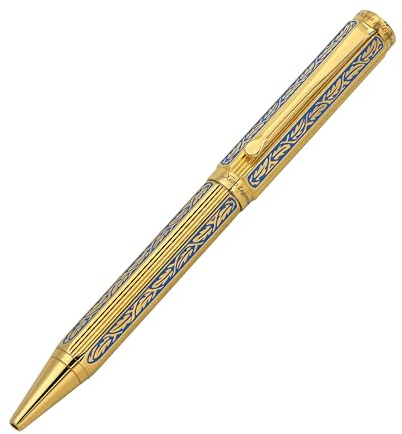 Xezo Stylo bille à mécanisme tournant Legionnaire, pointe moyenne. Gravure à diamant. Finement gravé à la main. Numéroté individuellement. Plaqué or 18 carats