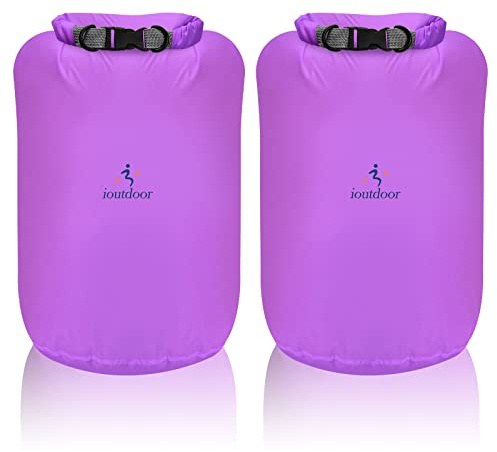 Wasserdicht Tasche - 2 Stück 10L/20L/40L/70L Dry Bag Set, Leicht Outdoor Trockener Sack Wassersport Säcken, Sicherheitsverschluss, für Kayaking Boots-Ausflug Kanu/Rafting/Schwimmen (Lila, 10L*2)