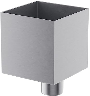 Baumeister.tech Titanzink Wasserfangkasten für Fallrohr DN 100 - Dachrinne Rinnenkasten Wandanliegend Quadratisch 100 mm