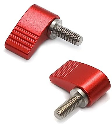 YINRUISCREW M8x20mm Screws with Handle Thumb Screws Male Threading Rotating Knob Adjustable Thumb Screw Rotating Knob with Single Wing 2pcs (M8 x 20 mm, Red)