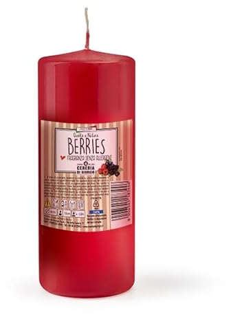 Candela profumata ai frutti rossi - Berries Ø 6 cm h. 15 cm - Senza allergeni