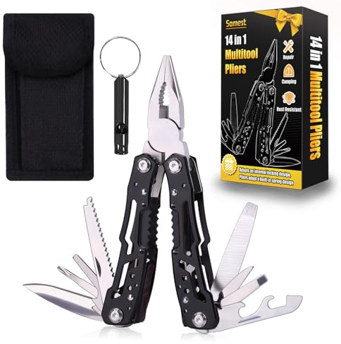 14 in 1 Multitool Pliers Gives One Whistle as a Gift, Professional Pocket Pliers from Wife Daughter to Father Boyfriend Husband on Christmas, Birthday, Valentine's, Father's Day - Samest