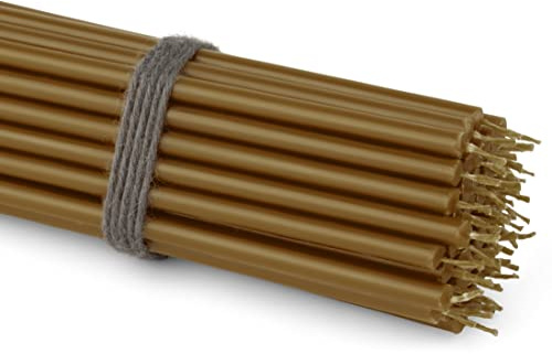 NKlaus 50 x stavljus brun 16 cm tunna paraffinljus sotfria och droppfria lång brinntid bruna ljus för dekoration, fest och höst 36114