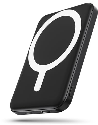 podoru Power Bank for mag-Safe 5000mAh, Power Bank Magnético con USB-C Cable Bateria Portatil Carga Rapida Inalámbrico Bateria Externa iPhone para iPhone 17/16/15/14/13/12 Serie, Negro