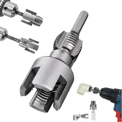 Filettatrice per tubi interna ed esterna integrata, filettatrice per tubi in PVC 2 in 1, compatibile con trapano elettrico, 1/2 (DN15) 3/4 (DN20), per tubi dell'acqua (3/4)