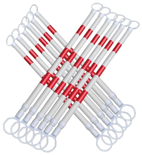Trafikkonstänger, Infällbar trafikkon, justerbar 112-193 cm, reflekterande, 2-20-pack, flerfärgad(Red and White,12pcs)