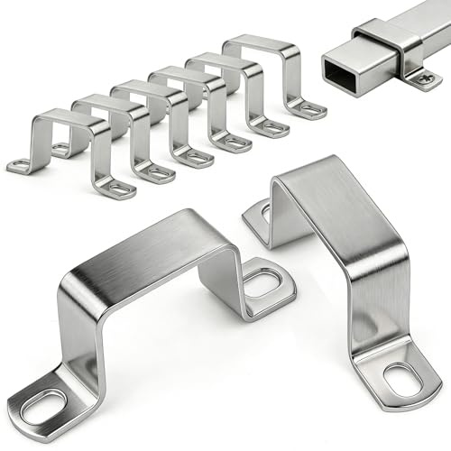 sturiz 12 Stück Quadratrohrschelle Vierkantrohr Rohrschellen 40×20mm 304 Edelstahl Vierkantrohrschelle U Schelle Winkel Schellen Eckig für vierkantrohr und u profil Haustüren Fenstern Wasserversorgung