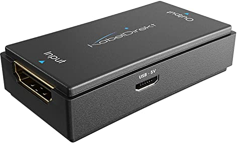 KabelDirekt – Repetidor Activo HDMI 2.0 (Amplificador de señal, UHD 4K/60Hz, HDR, HDCP 2.2, Alcance máx. 50m, Conector Hembra a Conector Hembra, amplificar la señal HDMI, Negro),