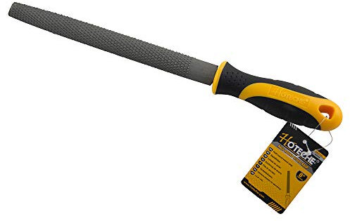 Hoteche 400608 Escofina Media Caña, 8, Naranja/Negro