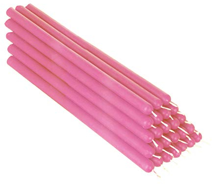 NKlaus 25x rosa cera d'api 21cm senza fuliggine candele da tavolo colorate candele pasquali candele rituali candele nuziali candele a goccia 36348