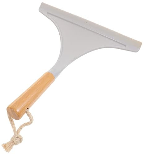 Rasqueta con mango de bambú, espátula de cristal profesional limpia cristales, espátula para cuarto de baño, ventana, rasqueta para todo uso para el coche, ventana, color aleatorio 24 cm