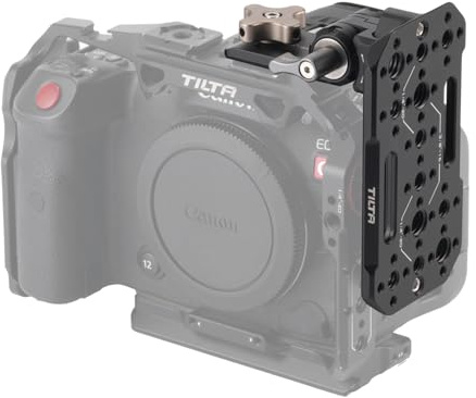 Tilta Piastra di montaggio accessori regolabile per fotocamere DSLR, piastra a forma di formaggio multifunzionale con morsetto Nato staccabile con filettatura 1/4″-20 e 3/8″-16 - Nero TA-AMP-B
