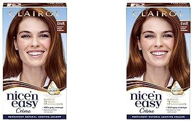 Clairol Nice'n Easy Crème, Natural Looking Oil Infused Permanent Hair Dye, 5WR Medium Warm Auburn (Pack of 2)