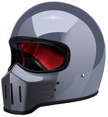 Modularer Motorrad-Integralhelm für Herren Damen, Vintage Motorrad Offener Helm DOT/ECE-Zulassung Retro Halbschalenhelm JetHelm für Cruiser Chopper Biker Moped ATV, XXL=61-62cm,Y