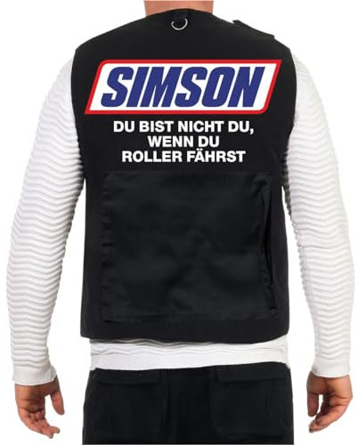 Spaß Kostet Jungs Herren Motorrad Weste Simson Motiv anglerweste multifunktionsweste safari