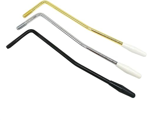 Lot de 3 barres de vibrato de 6 mm pour guitare électrique, système de trémolo, Stratocaster, pièces de guitare électrique (noir, argent et or)