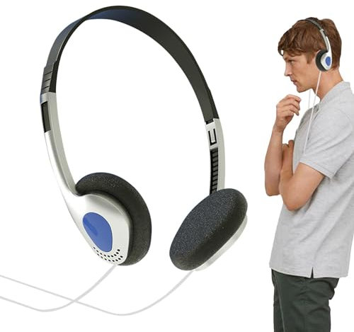 Biniveil Auricolari over-ear retrò,Cuffie over-ear retrò - Cuffie cablate leggere e portatili | auricolari stereo portatili leggeri Design vintage stereo per telefono cellulare, walkman